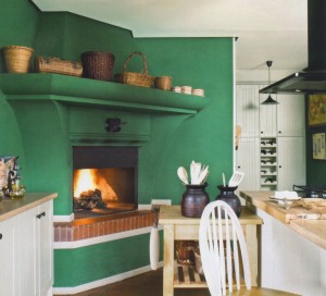 Cocina de color verde